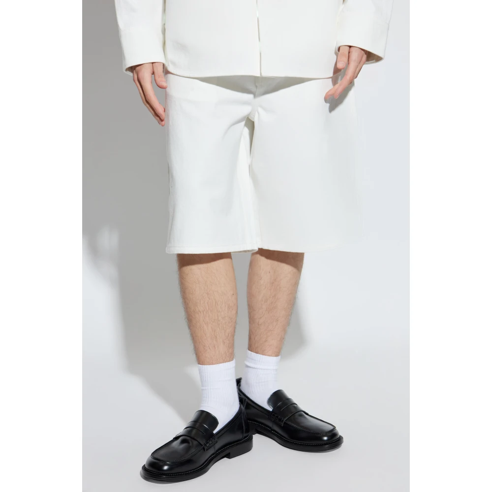 Jil Sander Bermuda shorts met logo White Heren
