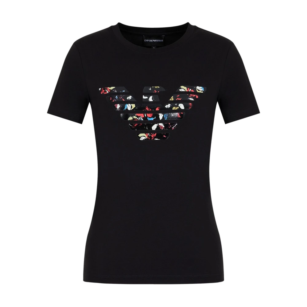 Emporio Armani Zwarte T-shirts en poloshirts Black Dames