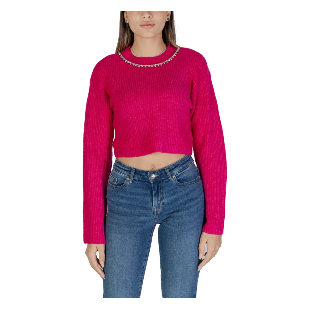 Only Fuchsia Trui Lange Mouw Pink Dames