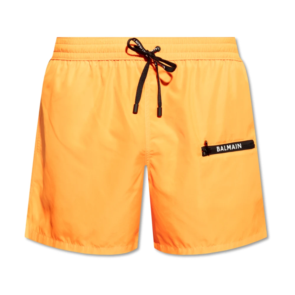 Balmain Zwemshorts met logo Orange Heren