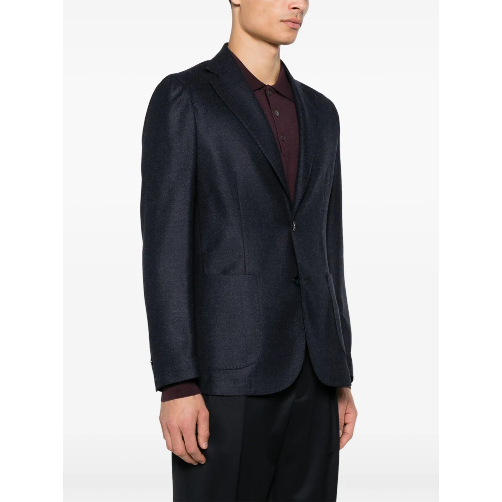 Barba Wol Kasjmier Jas 2 Knopen Italië Blue Heren