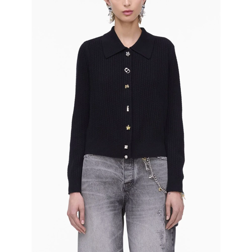 Marc Jacobs Zwarte Gebreide Vest Trui Black Dames