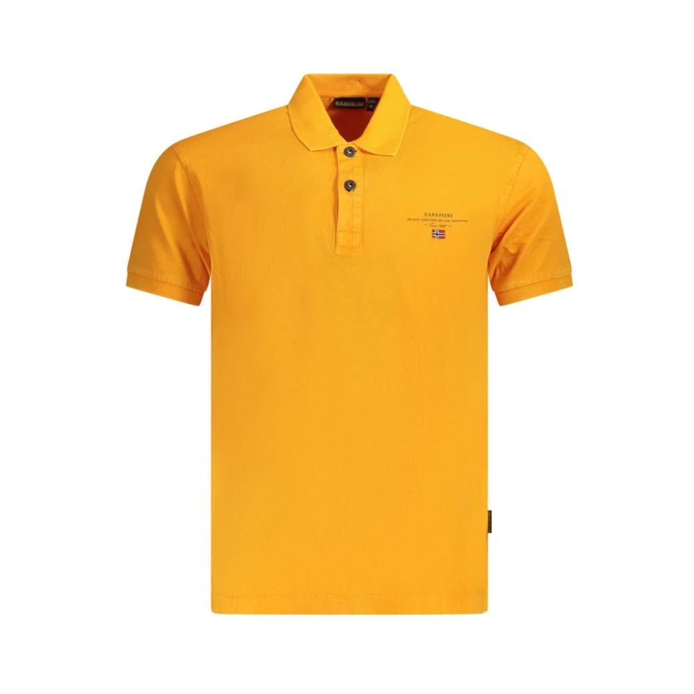 Napapijri Men's Orange Cotton Polo Shirt - Polo Shirts - L - Tops