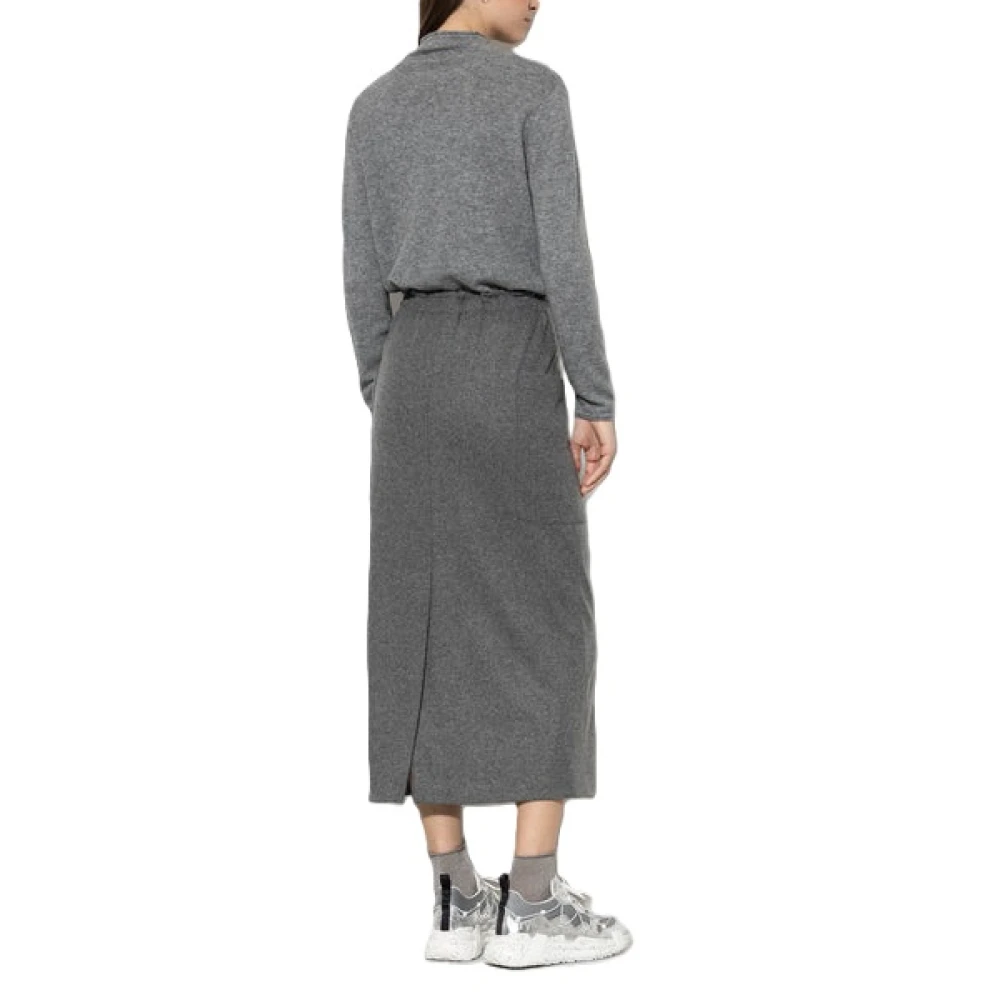 LUISA CERANO Flanellen Midi Rok Gray Dames