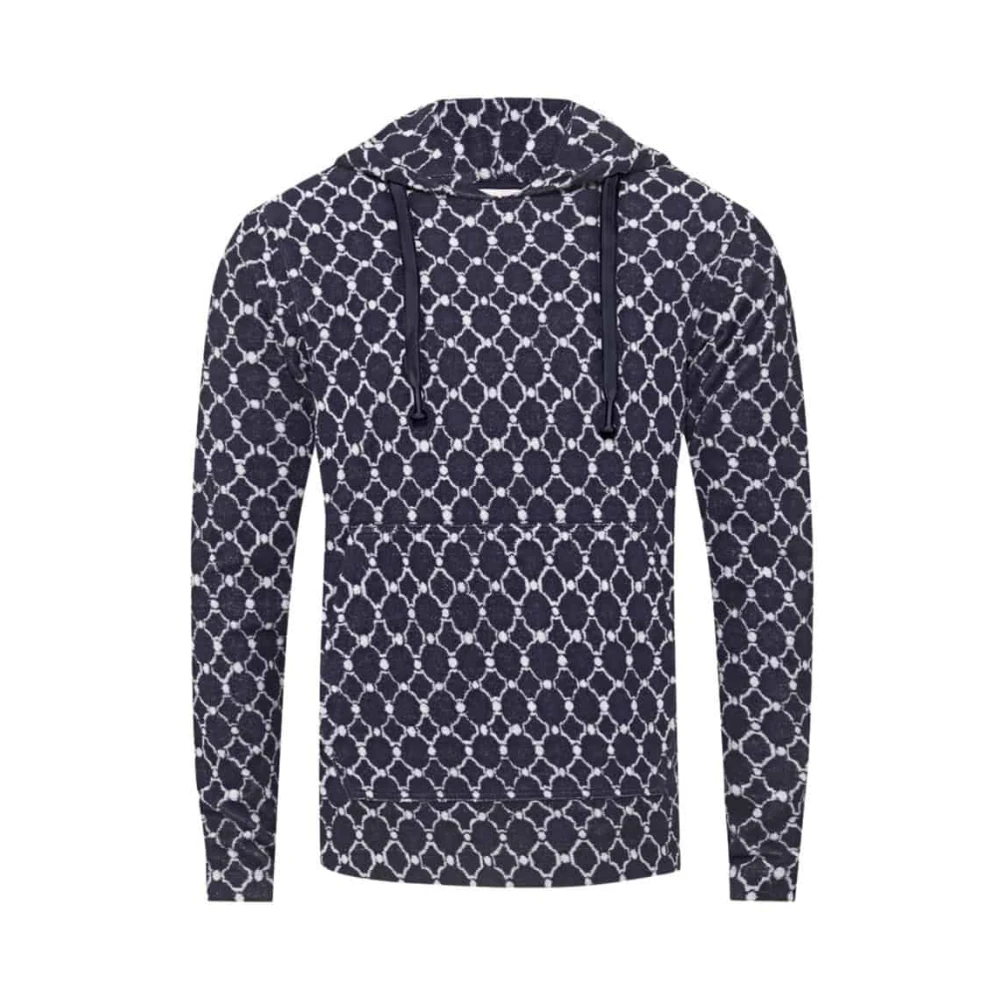 Orlebar Brown Midnight Navy Geo Tile Gebreide Sweatshirt Blue Heren