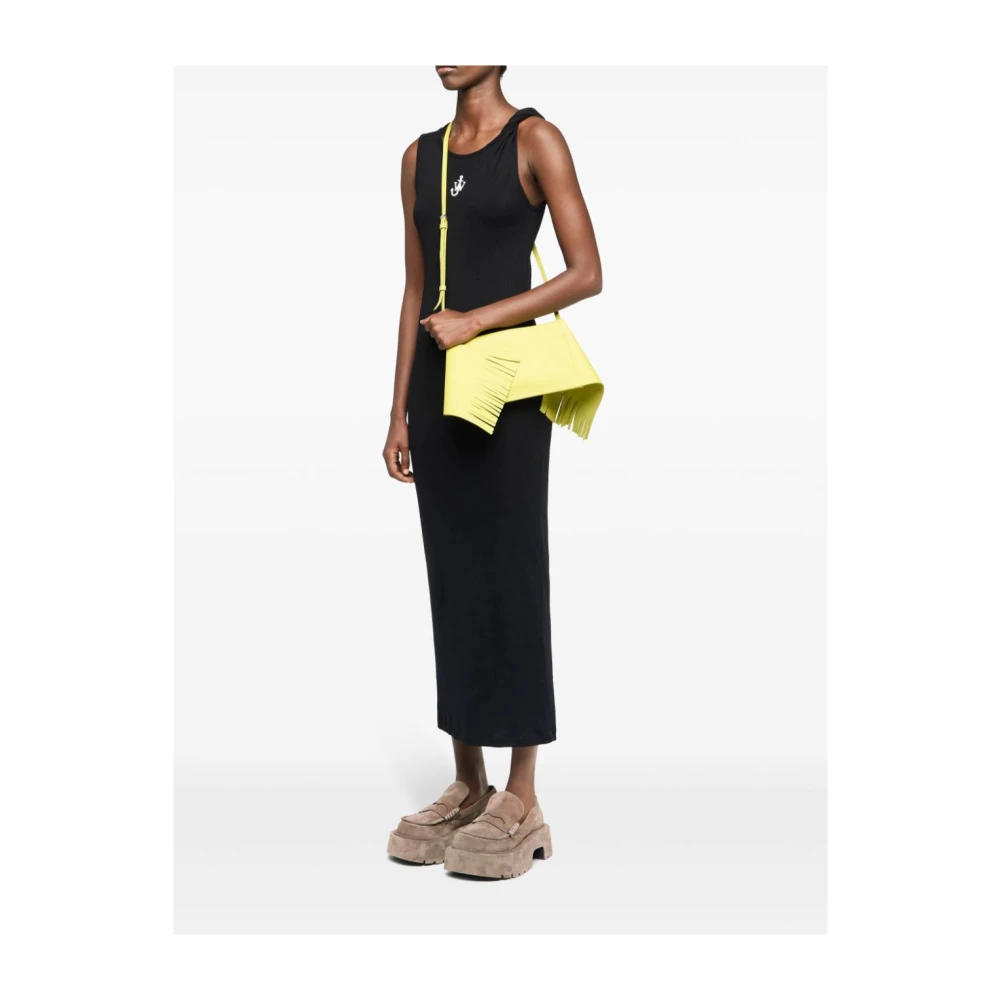 JW Anderson Zwart Geborduurd Logo Jurk Black Dames