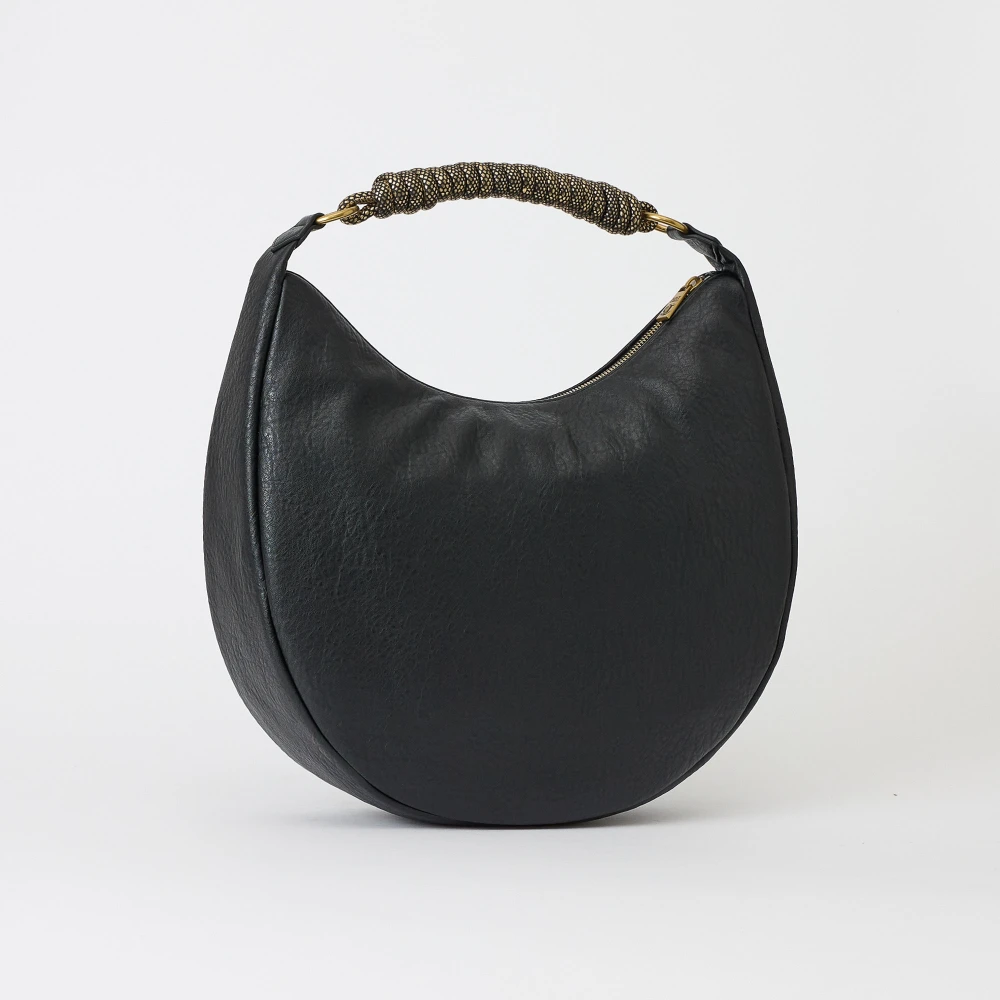 Just Cavalli Metalen Logo Hobo Tas Black Dames
