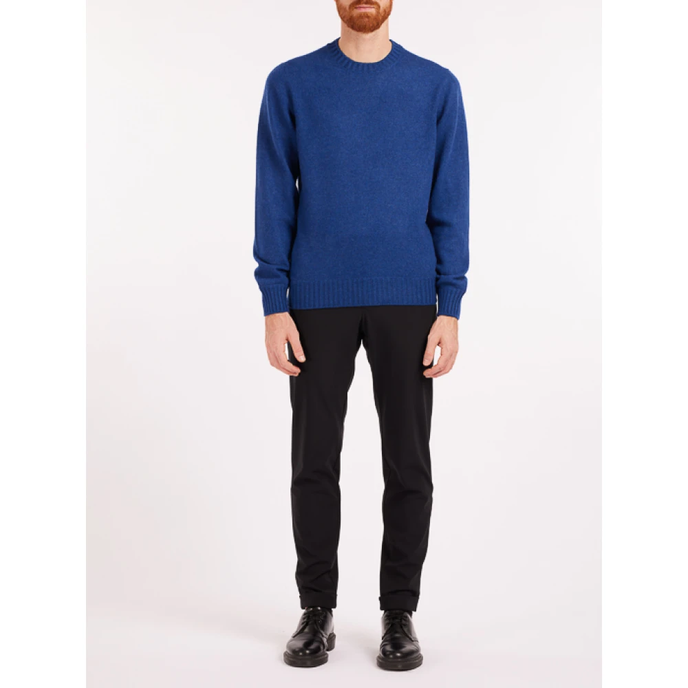 Vengera Blauwe Cashmere Crewneck Sweater Heren Blue Heren