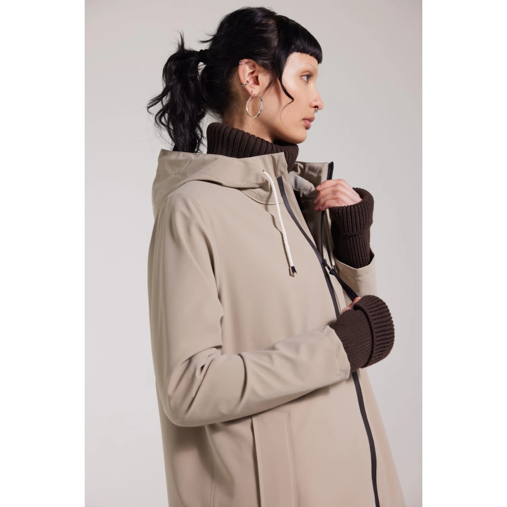 Stutterheim Lichtgewicht Matte Rits Regenjas Beige Dames