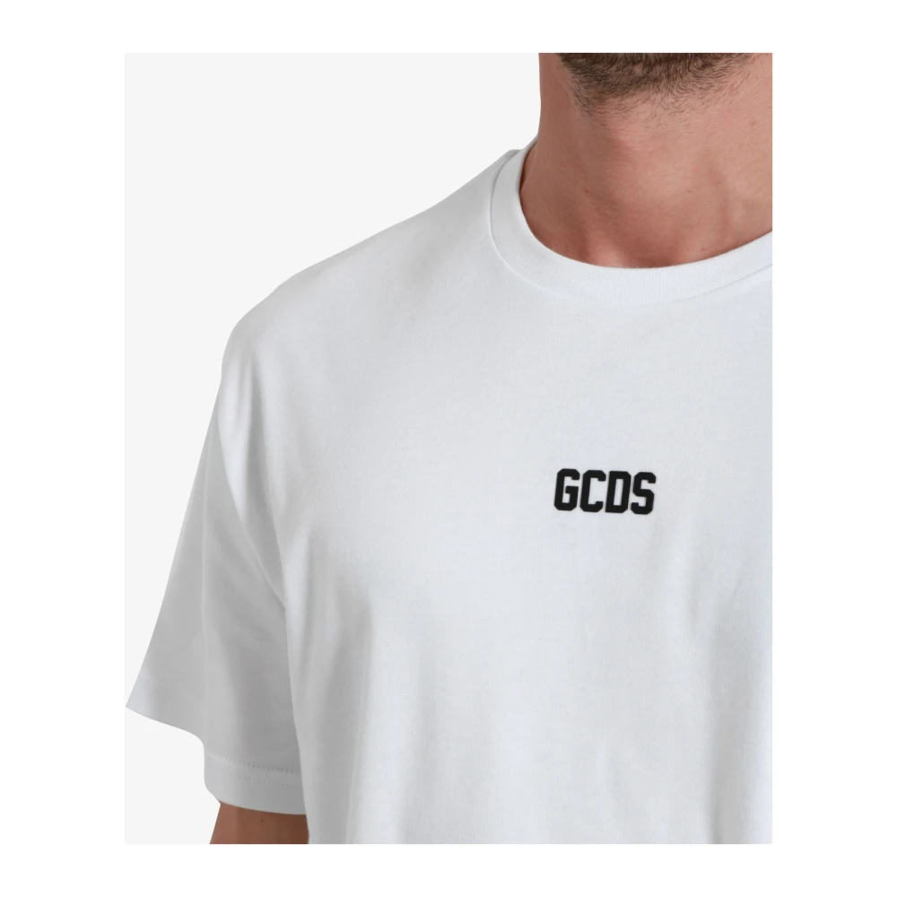 Gcds Basic Logo Regular Katoenen T-shirt White Heren