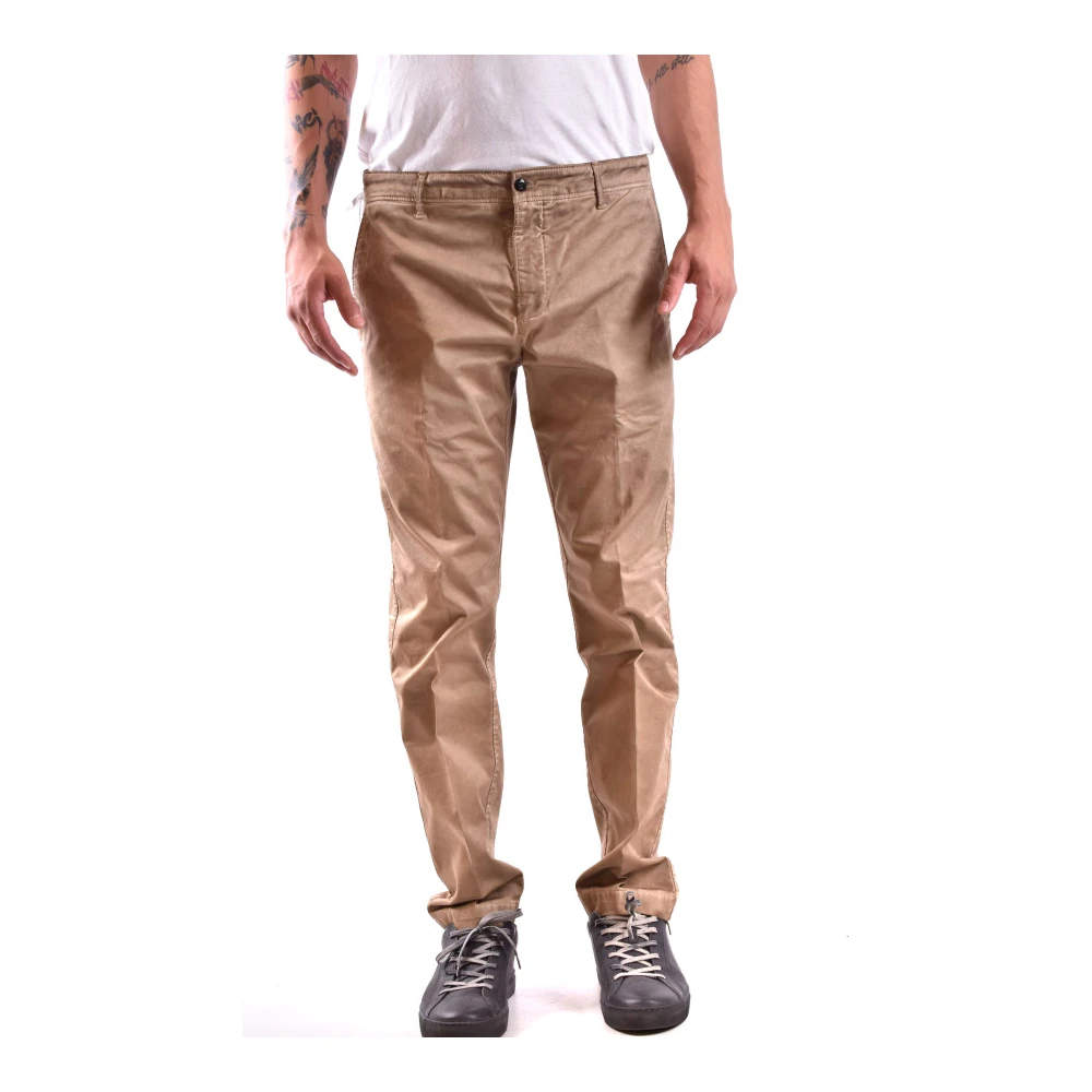 Dondup Men's Beige Straight Trousers