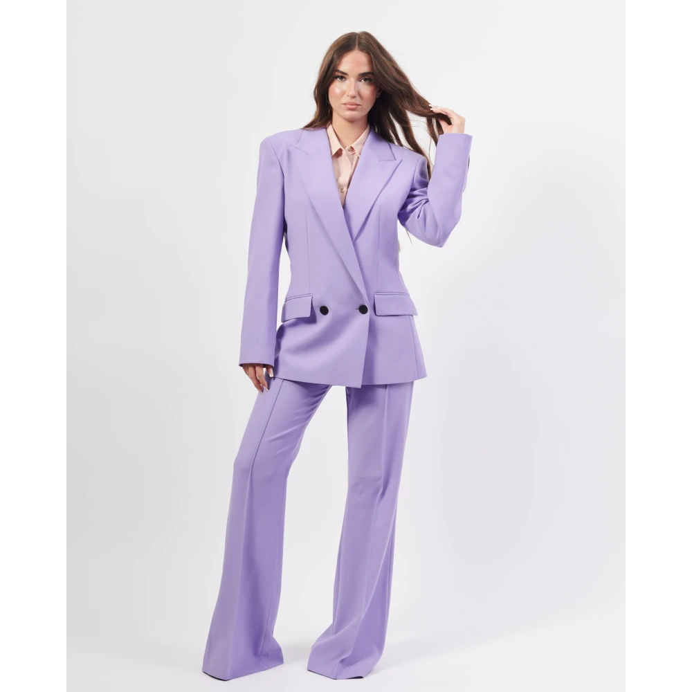 Hugo Boss Paarse jassen met zandloper silhouet Purple Dames