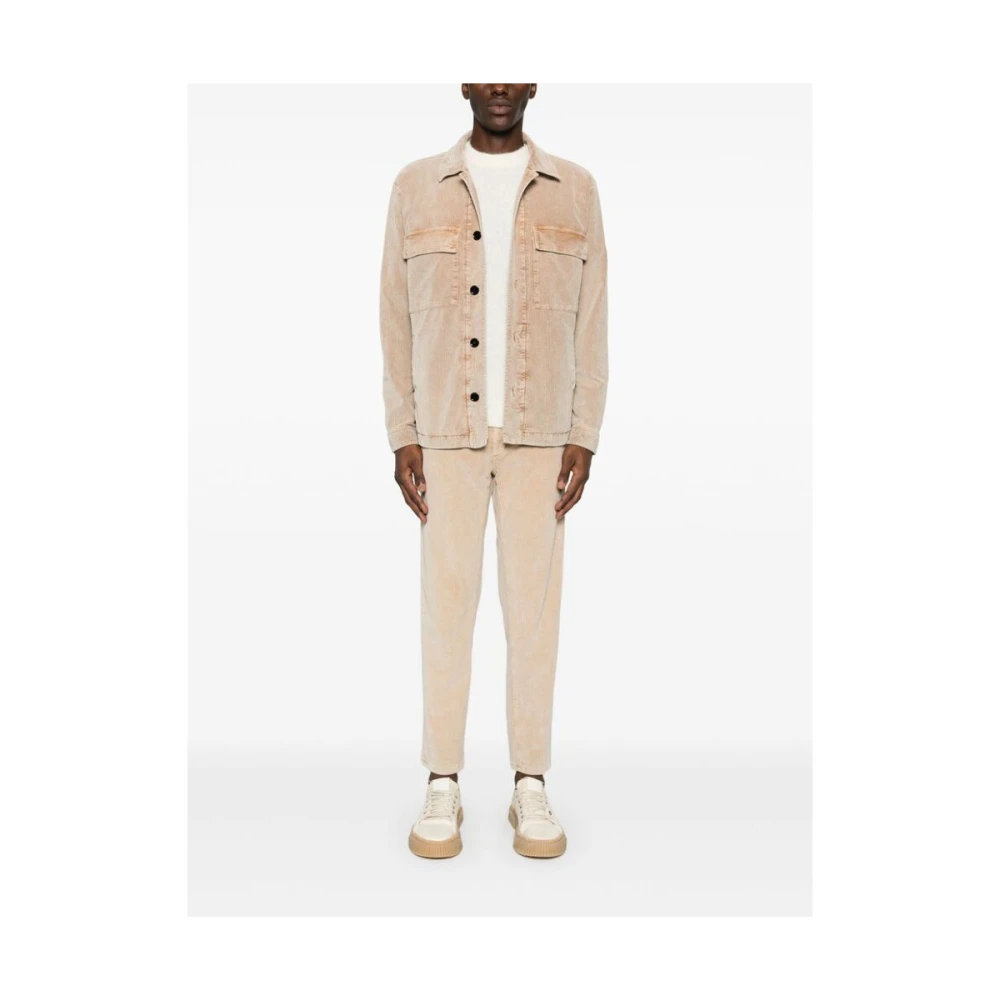 Dondup Beige Corduroy Tapered Leg Jeans Beige Heren