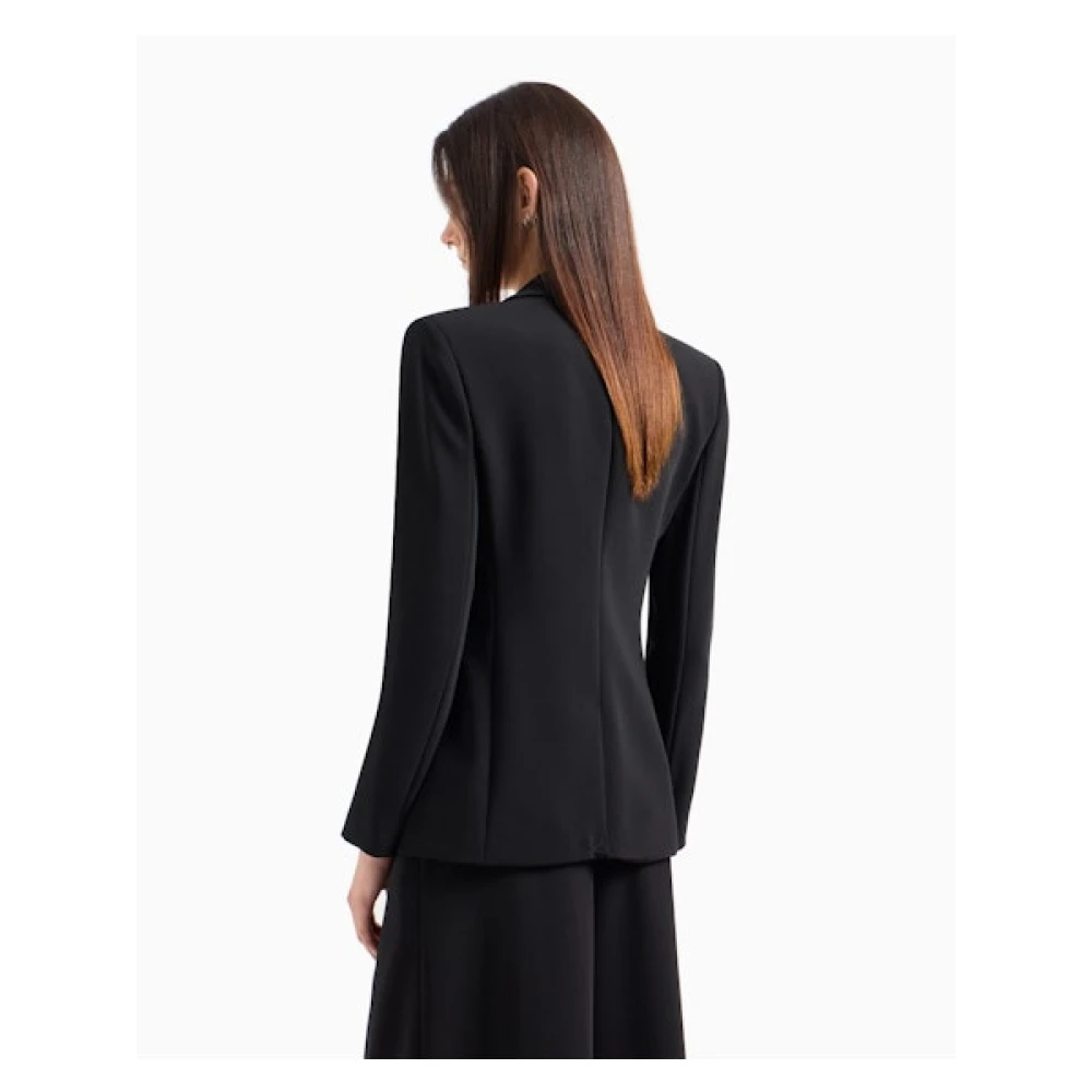 Armani Exchange Zwarte Stretchjas Klassieke Stijl Black Dames