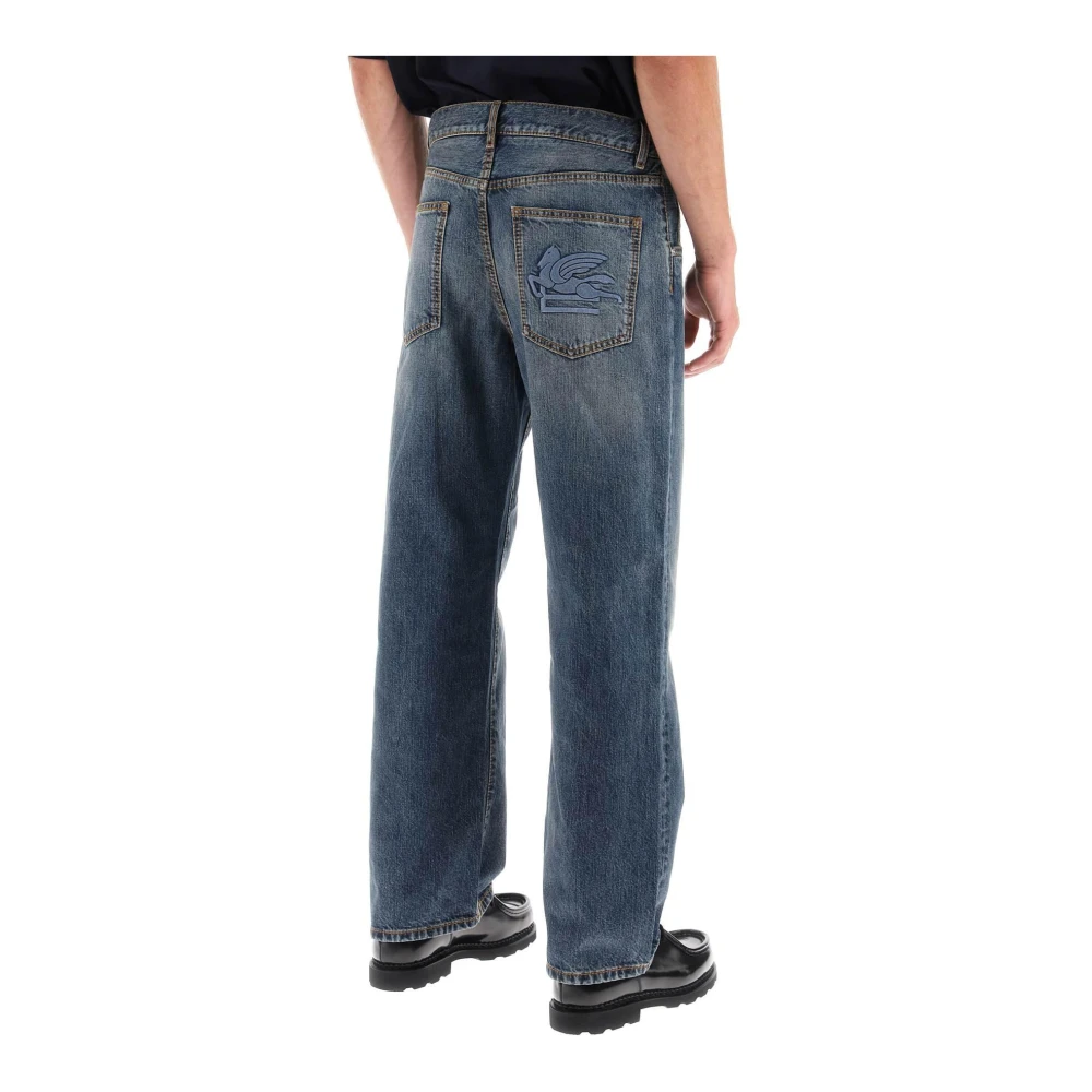 ETRO Jeans met rechte snit en vintage wassing Blue Heren