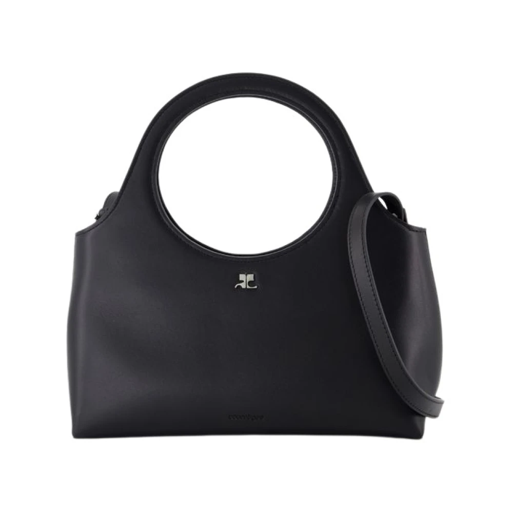Courrèges Zwarte leren schoudertas met handvatten Black Dames