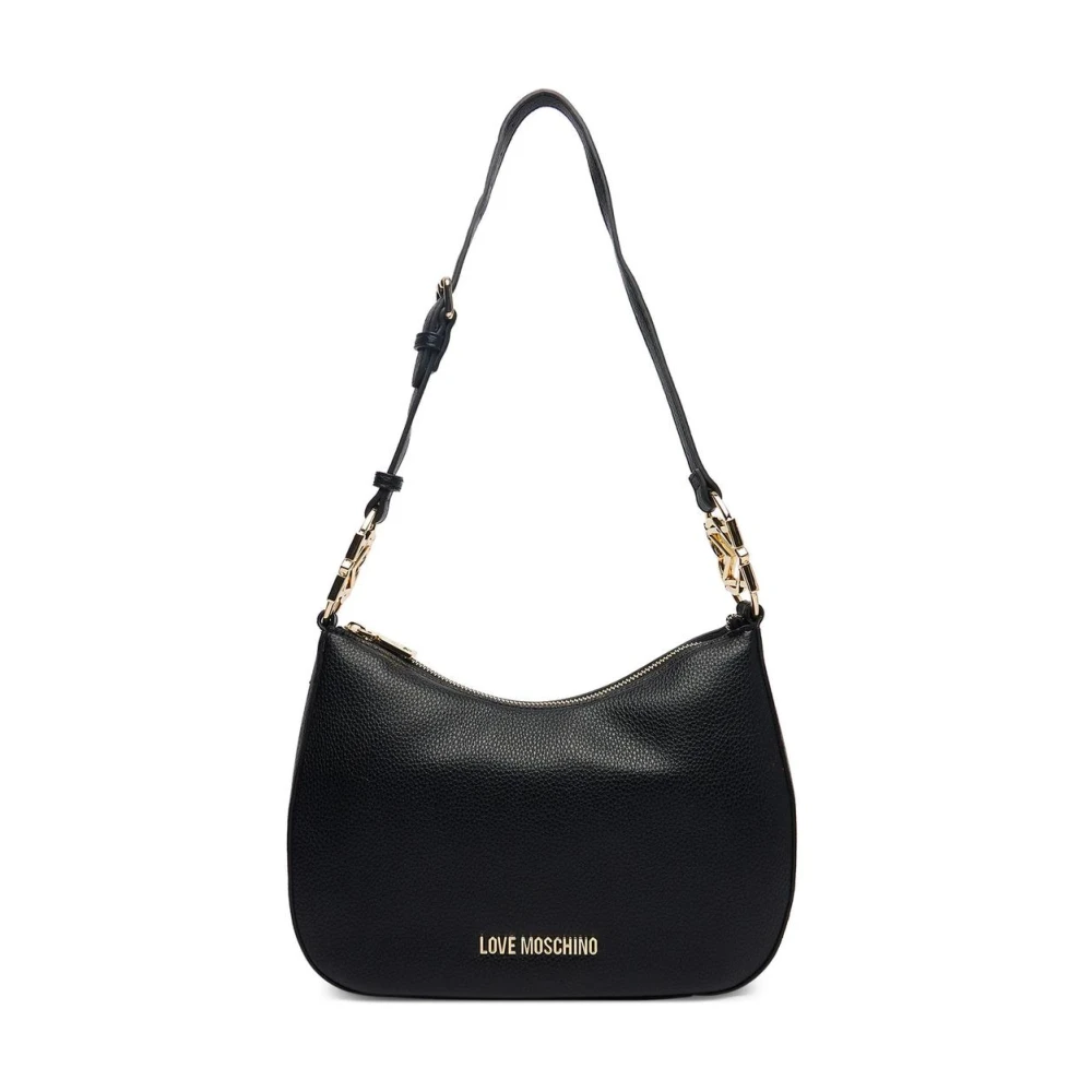 Love Moschino Women's Black Polyurethane Shoulder Bag With Zip Fastening And Lined Interior
