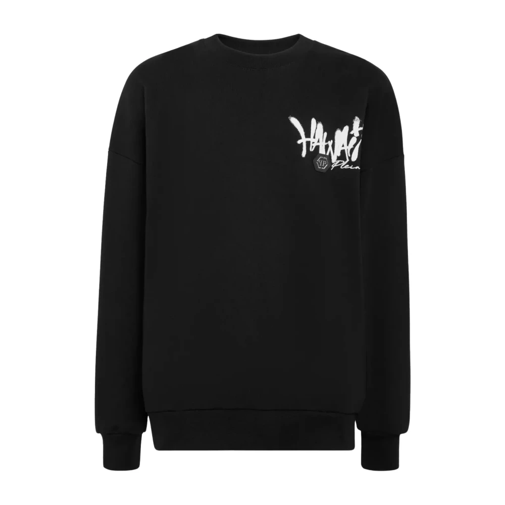 Philipp Plein Zwarte Hawaii Sweatshirt Black Heren