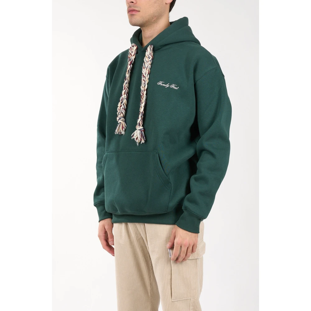 Family First Katoenen Hoodie met Logo Zak Green Heren