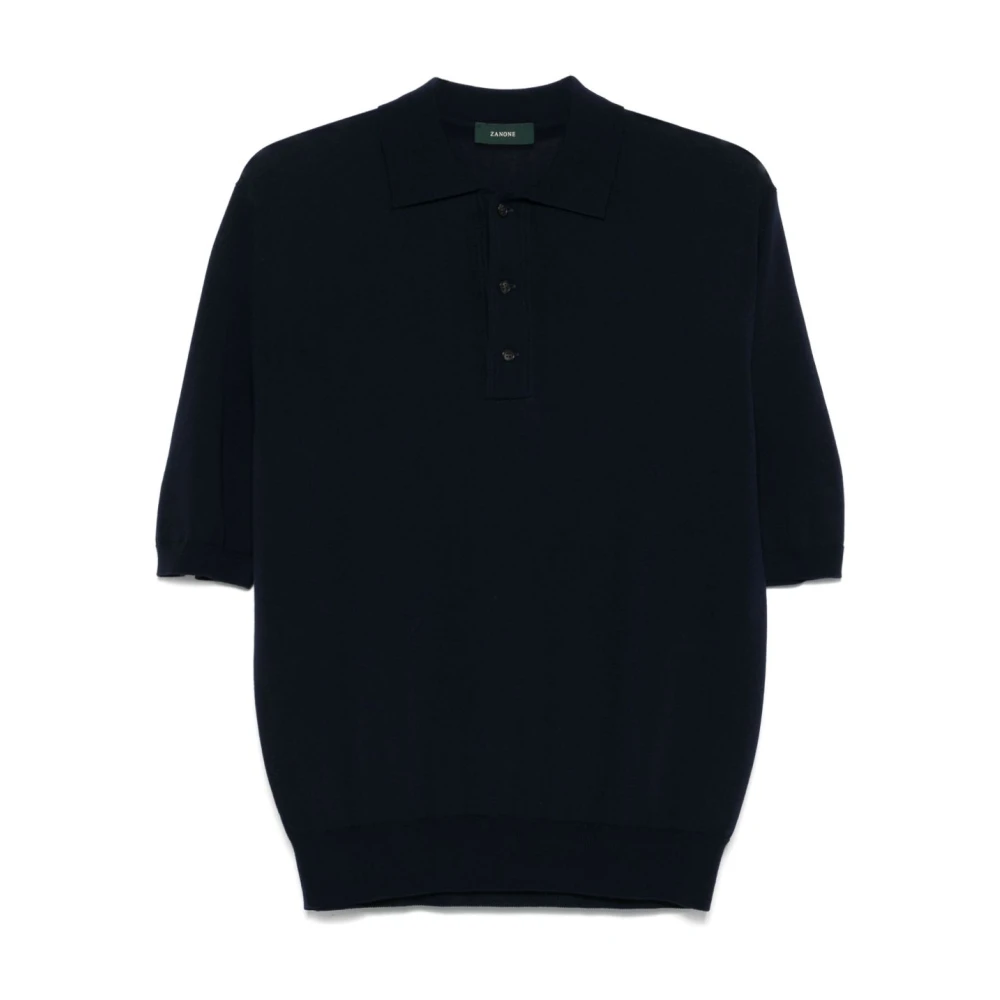 Zanone Blauwe T-shirts en Polos Blue Heren