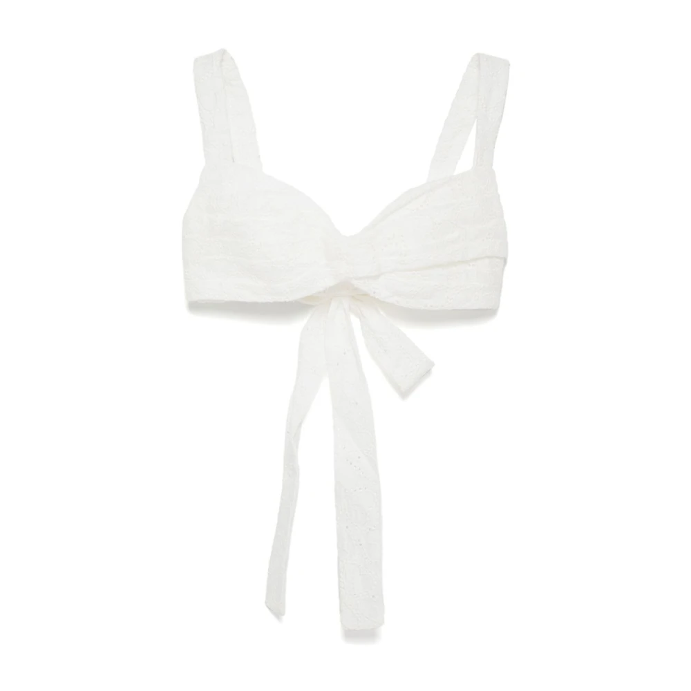 Zimmermann Women's White Bow Detailing Sleeveless Top