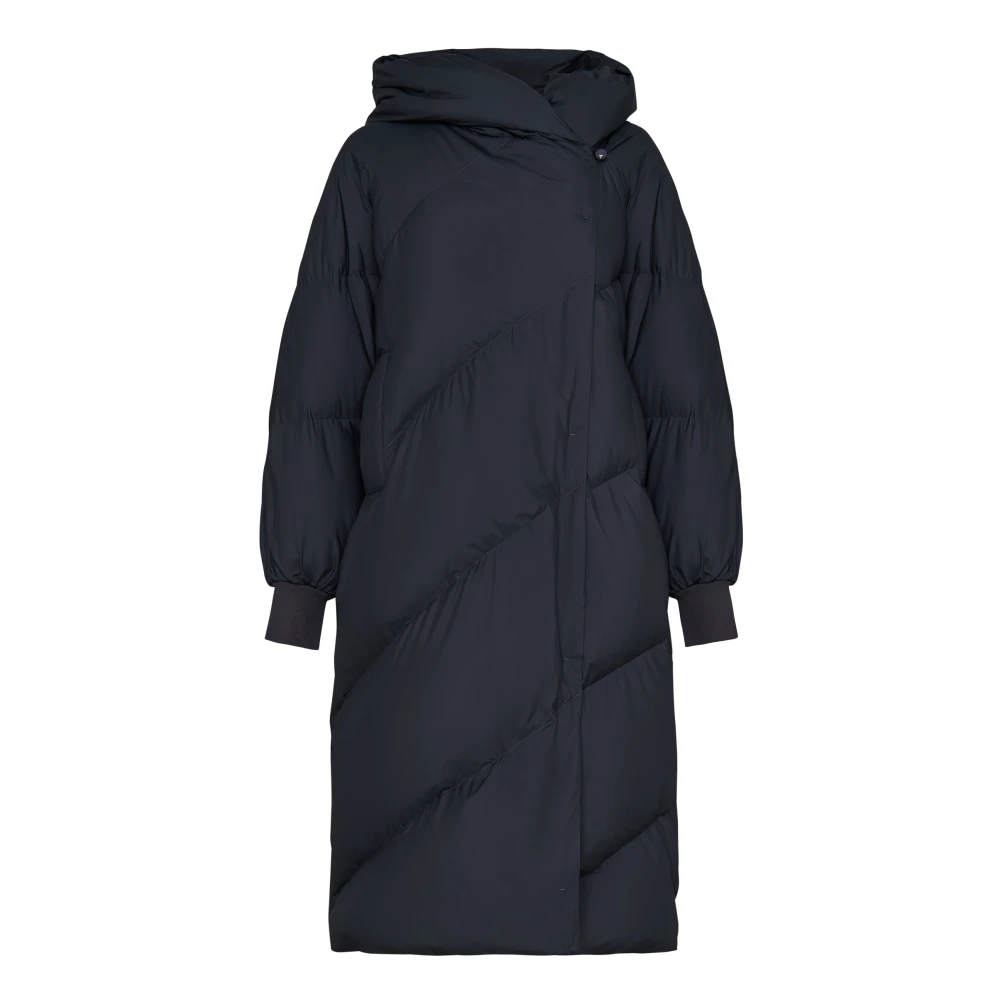 Cesare Gaspari Oversized Hood Quilted Puffer Coat Blueberries Blue Dames