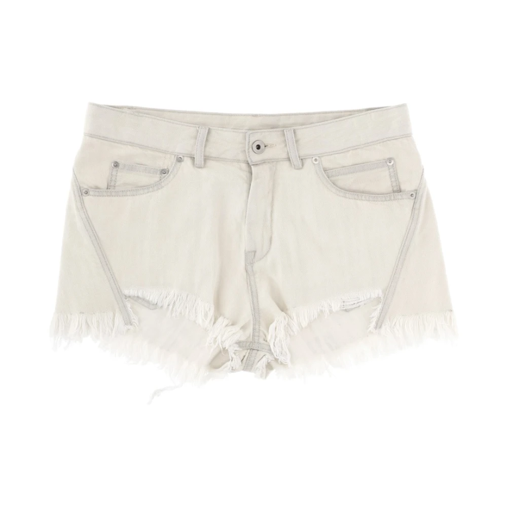 Rick Owens Women's White Bias Cutoffs Shorts - Denim Shorts - W28 - Shorts