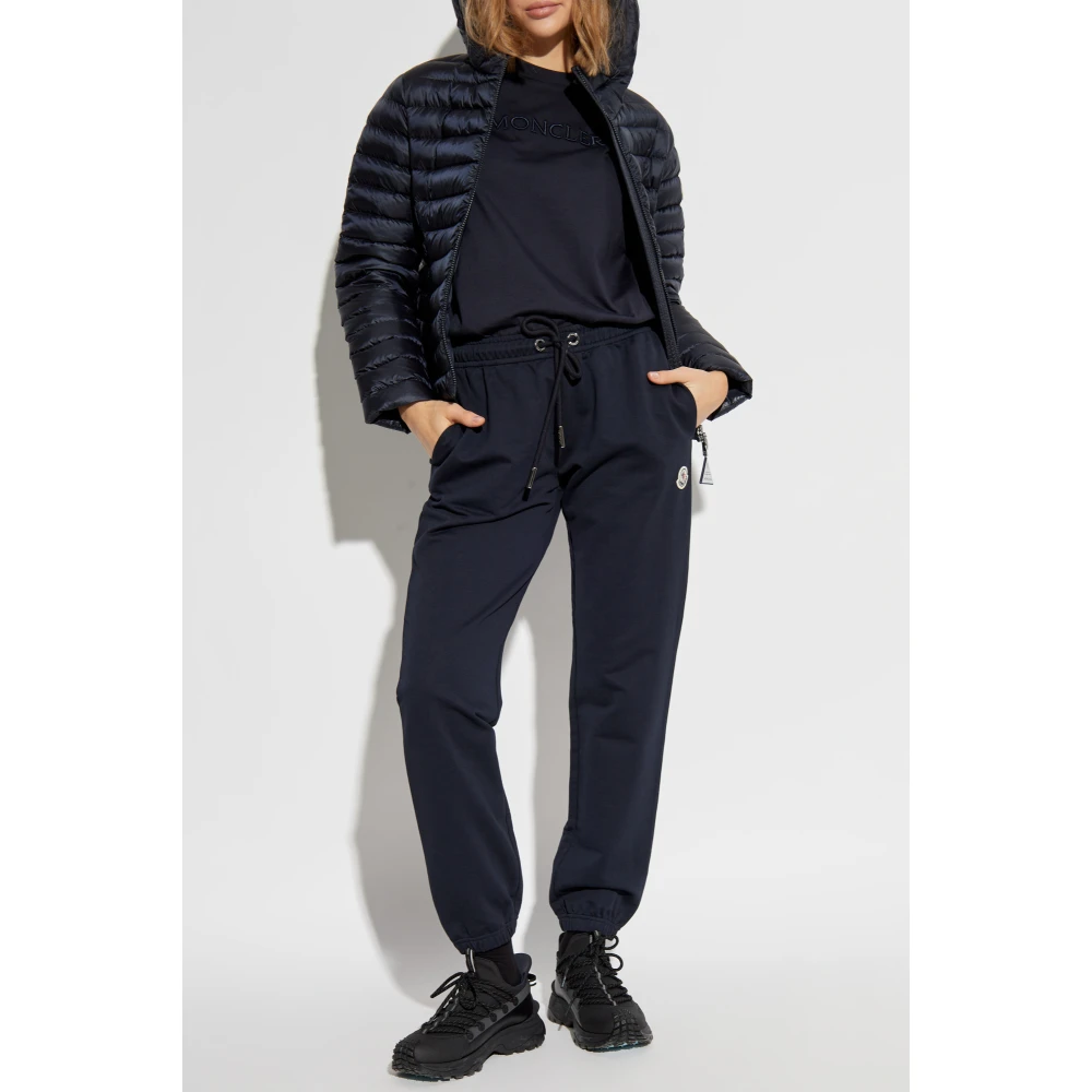 Moncler T-shirt met logo Blue Dames