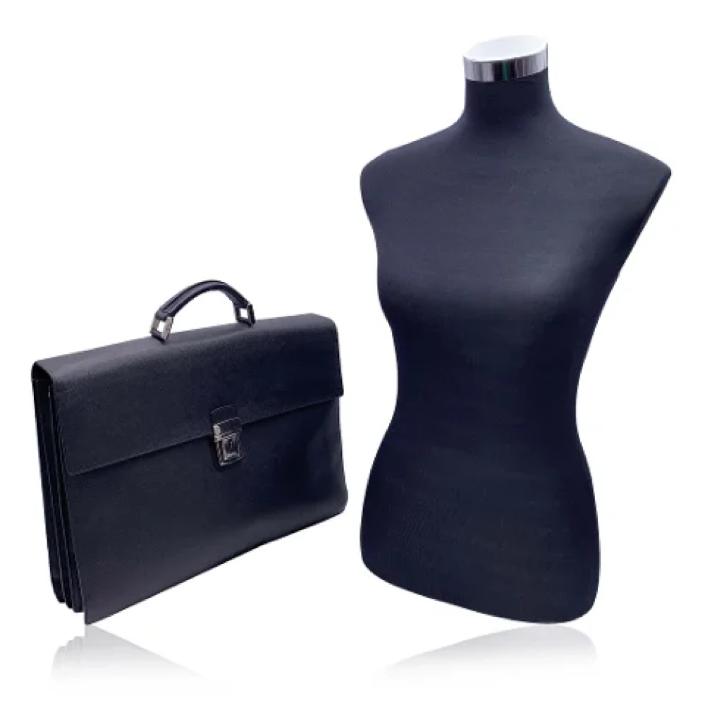 Prada Vintage Pre-owned Leather briefcases Black Dames
