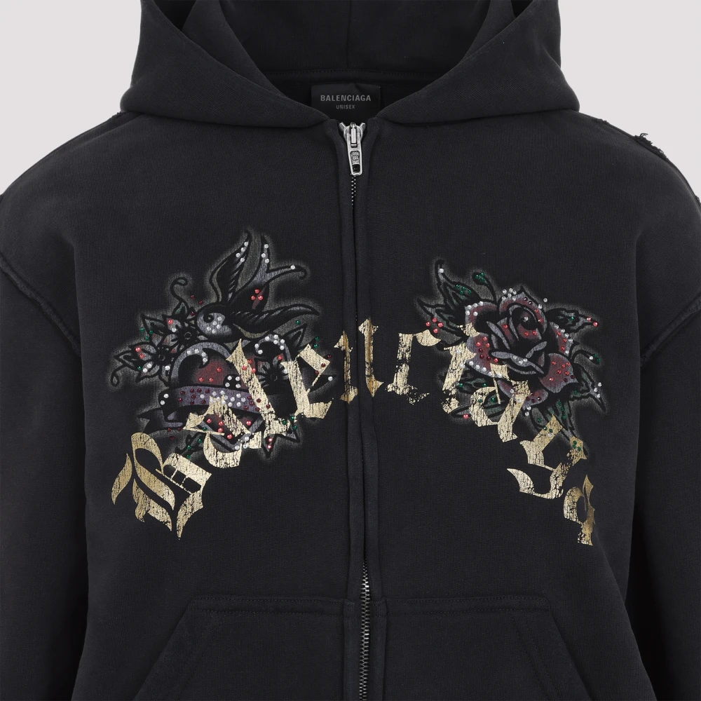 Balenciaga Faded Black Zip-Up Jacket Black Dames