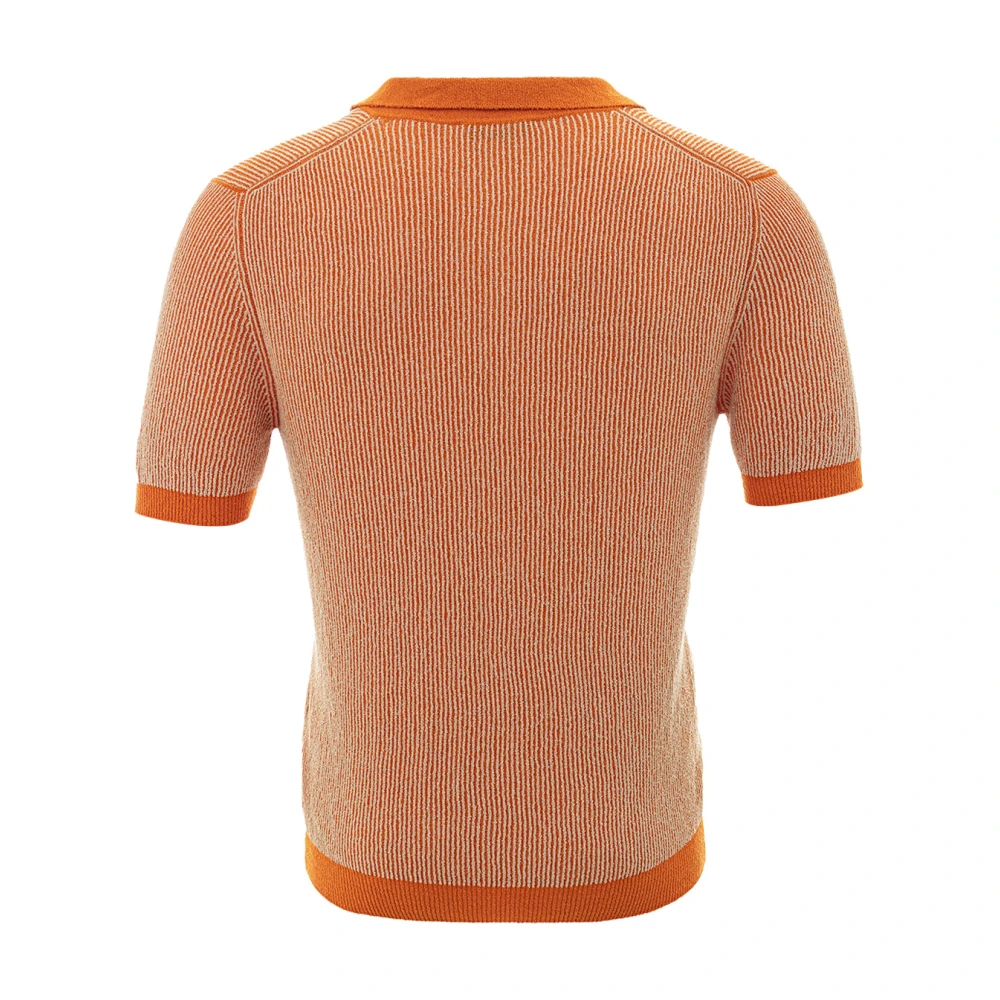Gran Sasso Gestreept Oranje Polo Tennisshirt Orange Heren