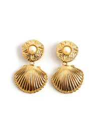 Schelp clip-on oorbellen