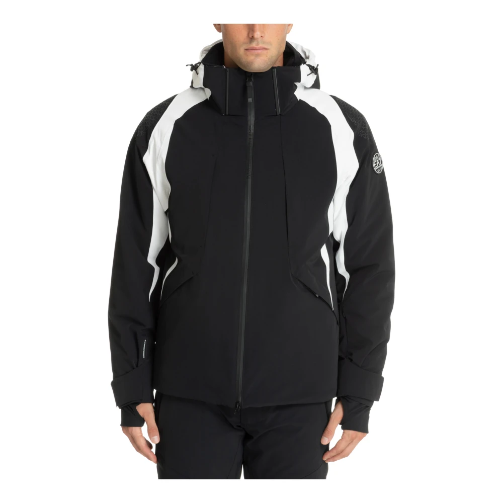 Emporio Armani EA7 Multikleur Ski Jas met Ritssluiting Black Heren