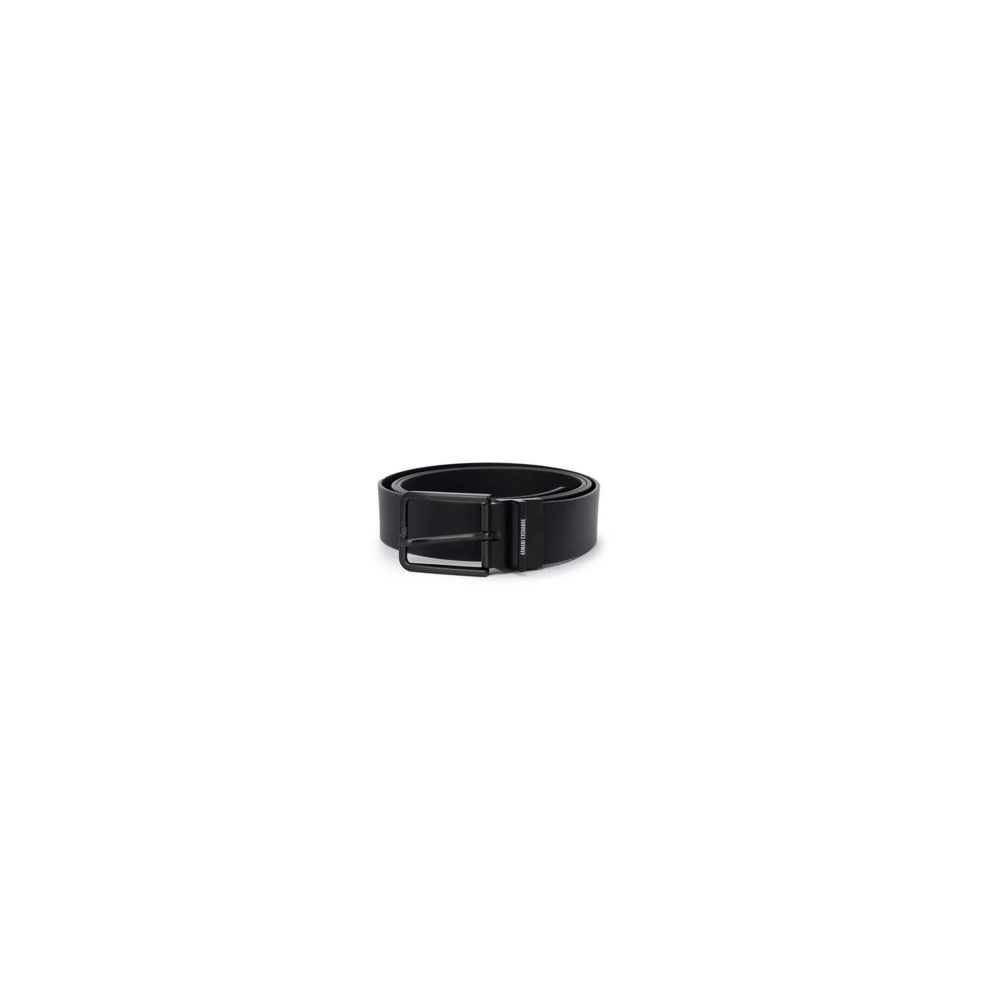 Armani Exchange Bovine Leren Riemcollectie voor Mannen Black Heren