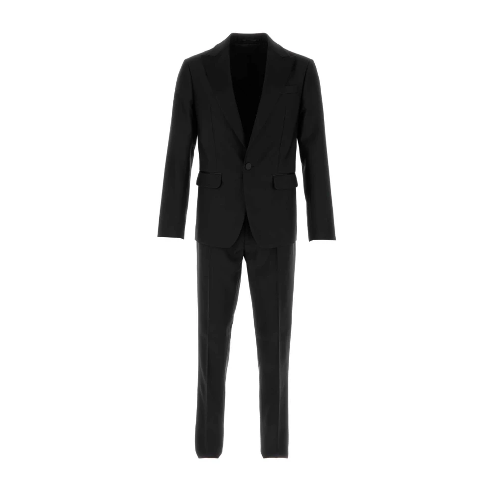 Dsquared2 Svart Ullblandning London Kostym Black, Herr