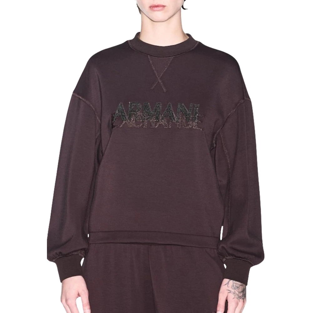 Armani Exchange Sweatshirts - Female - Sweatshirts - Brown - M - Sweatshirts & Hoodies