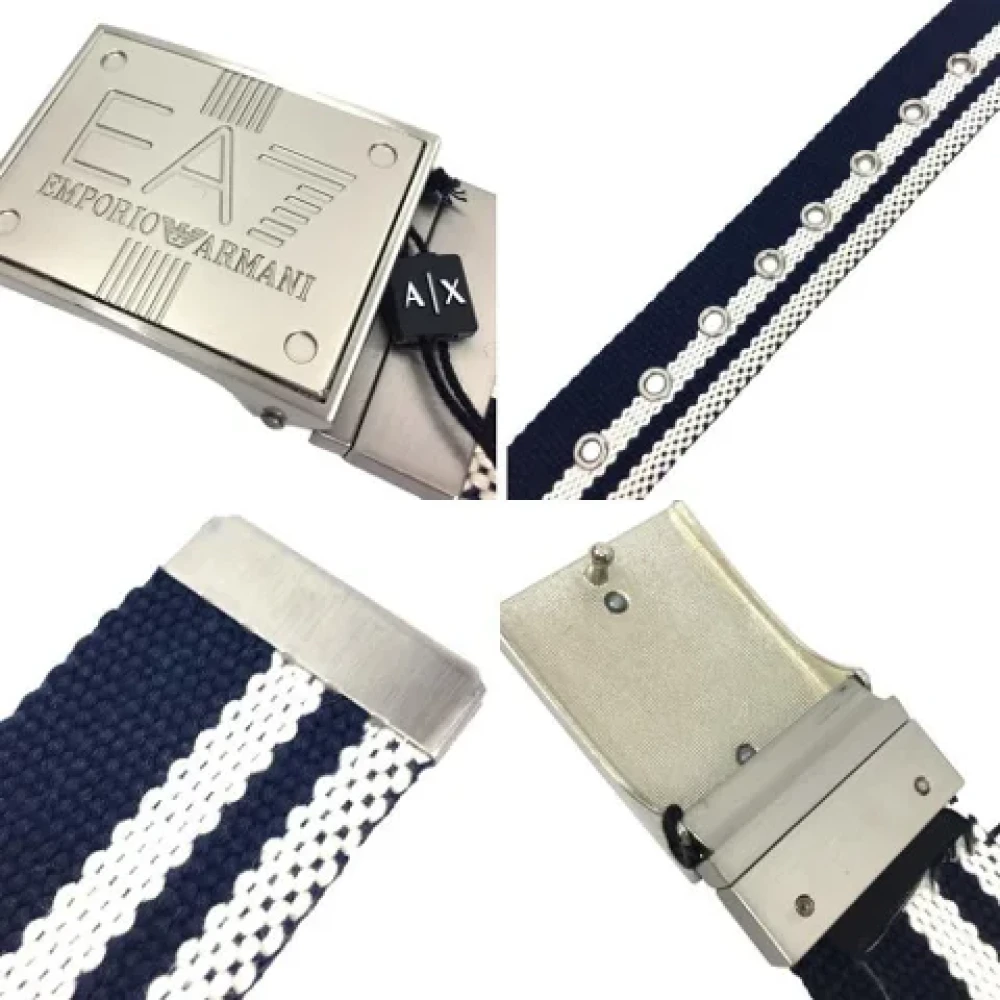 Armani Pre-owned Canvas belts Blue Dames