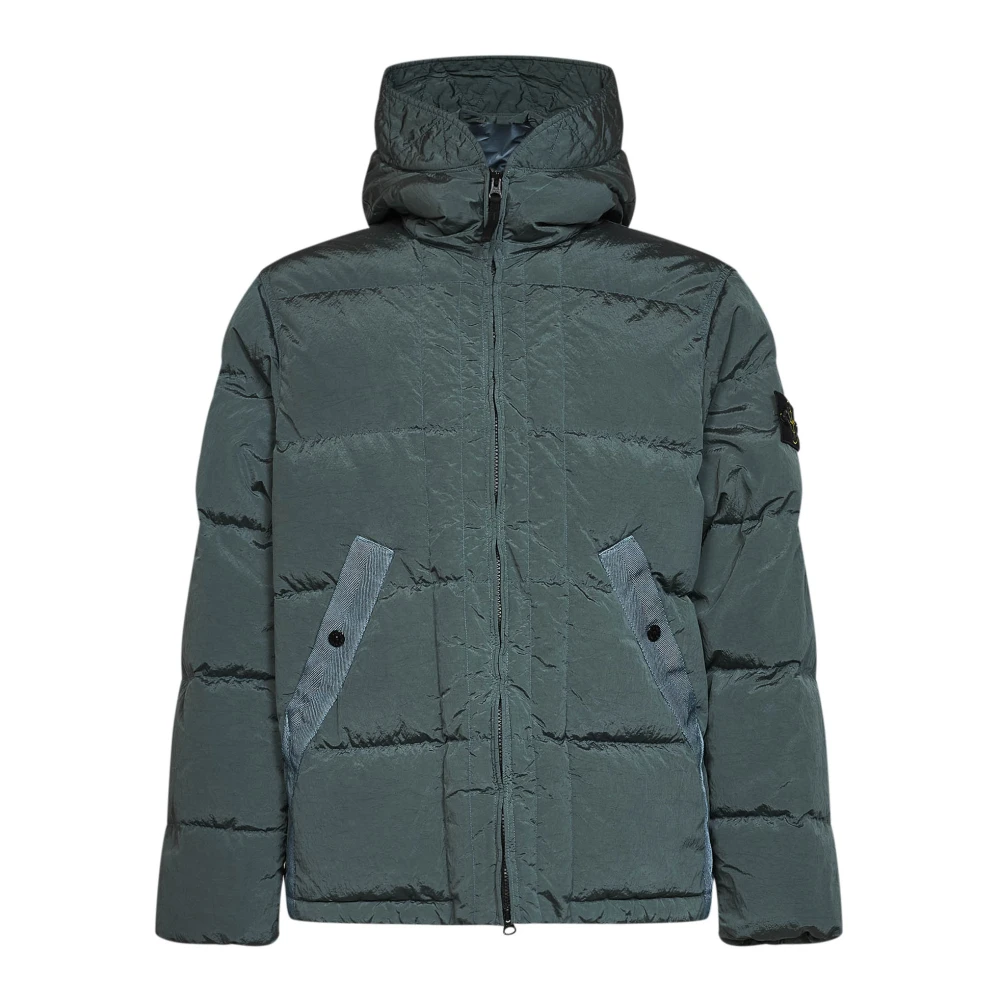 Stone Island , Winter Jackets, Male, Green, L, Padded Hooded Jacket