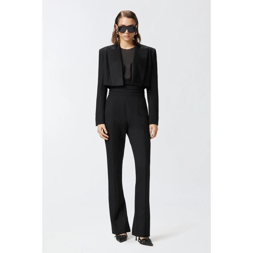 pinko Elegante Hoge Taille Wollen Broek Black Dames
