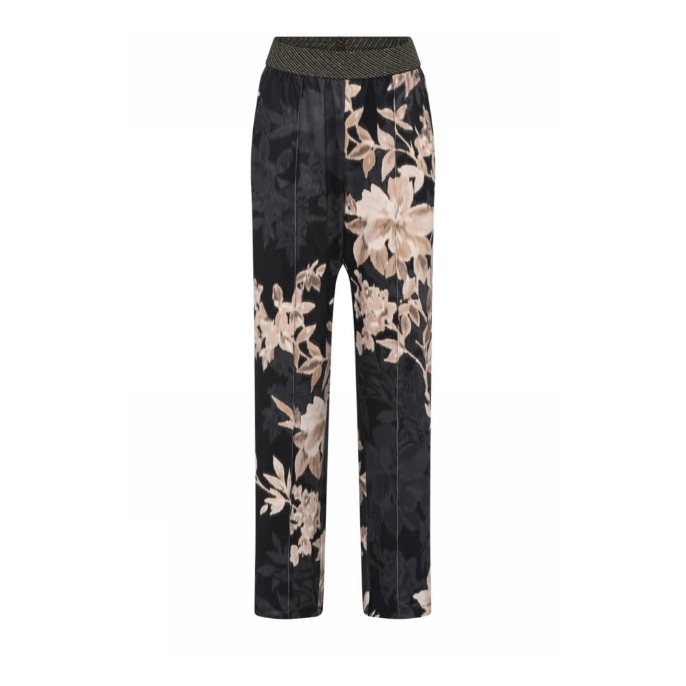 Gustav Bloemenprint Jersey Broek Zwart Zand Black Dames