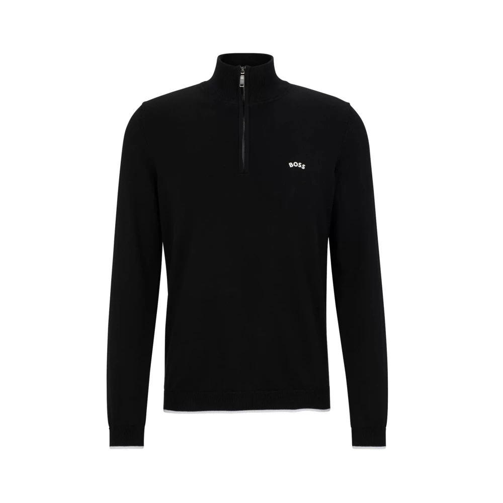 Hugo Boss Zwarte Half Zip Sweater Black Heren