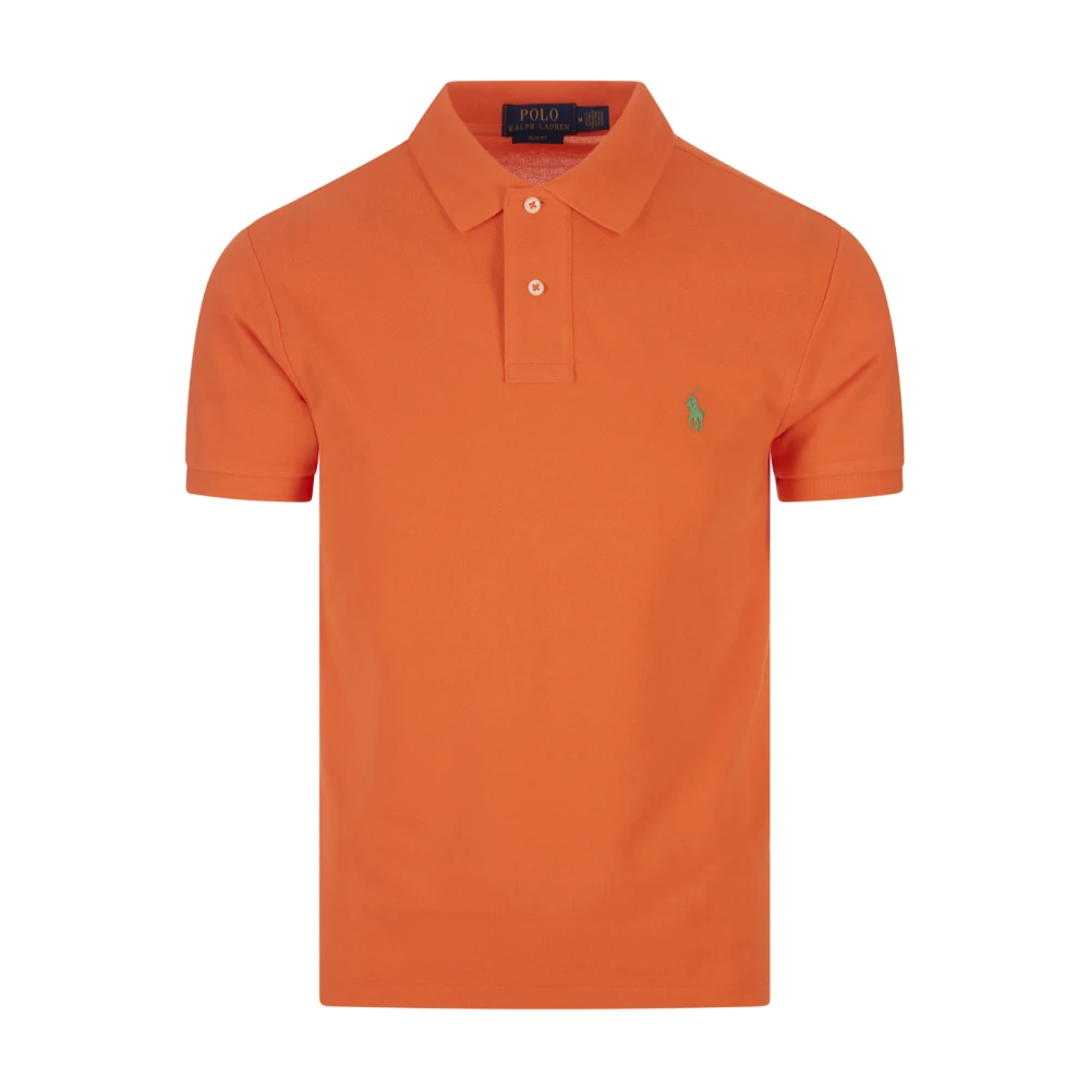 Ralph Lauren Oranje Polo Shirt met Pony Logo Orange Heren