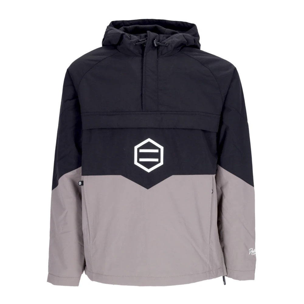 Dolly Noire Men's Black/White Anorak Jacket With Fleece Lining