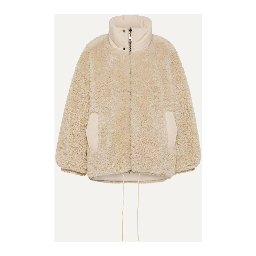 OOF Wear Omkeerbare Synthetisch Leren en Katoenen Jas Beige Dames