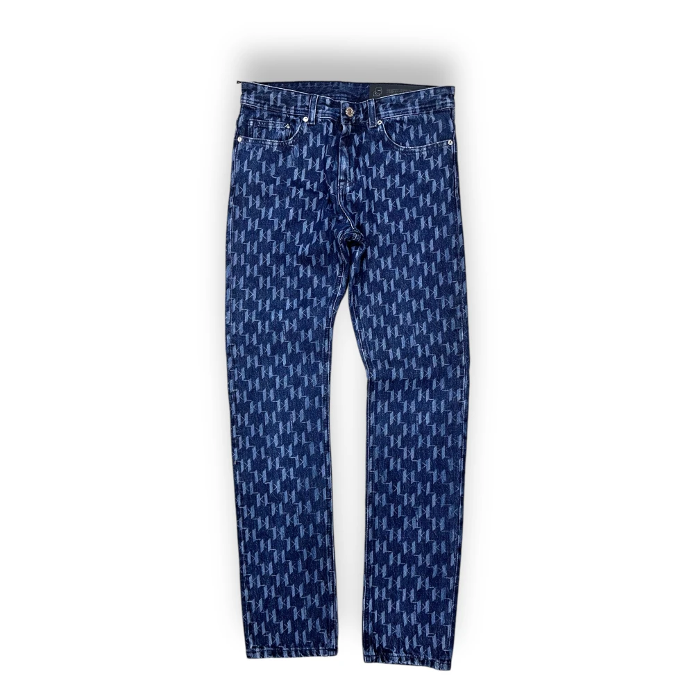 Karl Lagerfeld Men's Blue Cotton Regular Fit Trousers - Straight Fit Jeans - W34 L32 - Jeans