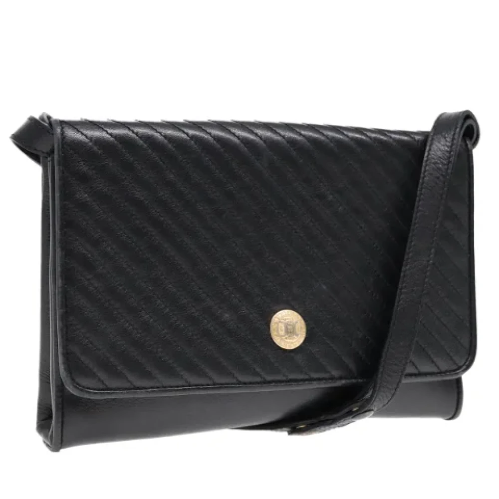 Celine Vintage Pre-owned Leather shoulder-bags Black Dames