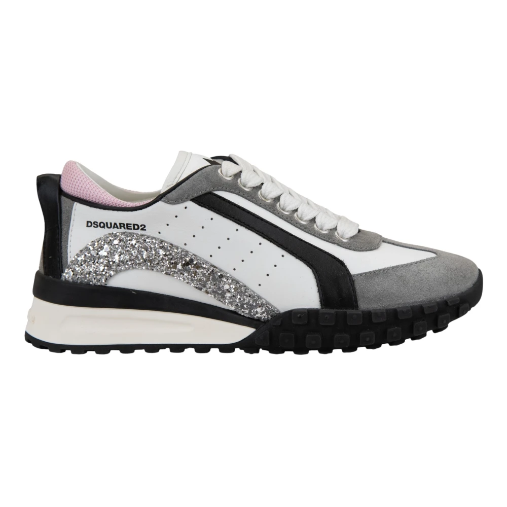 Dsquared2 Women's Multicolor Lace-Up Leather Trainers - Sneakers - 4 Uk - Shoes