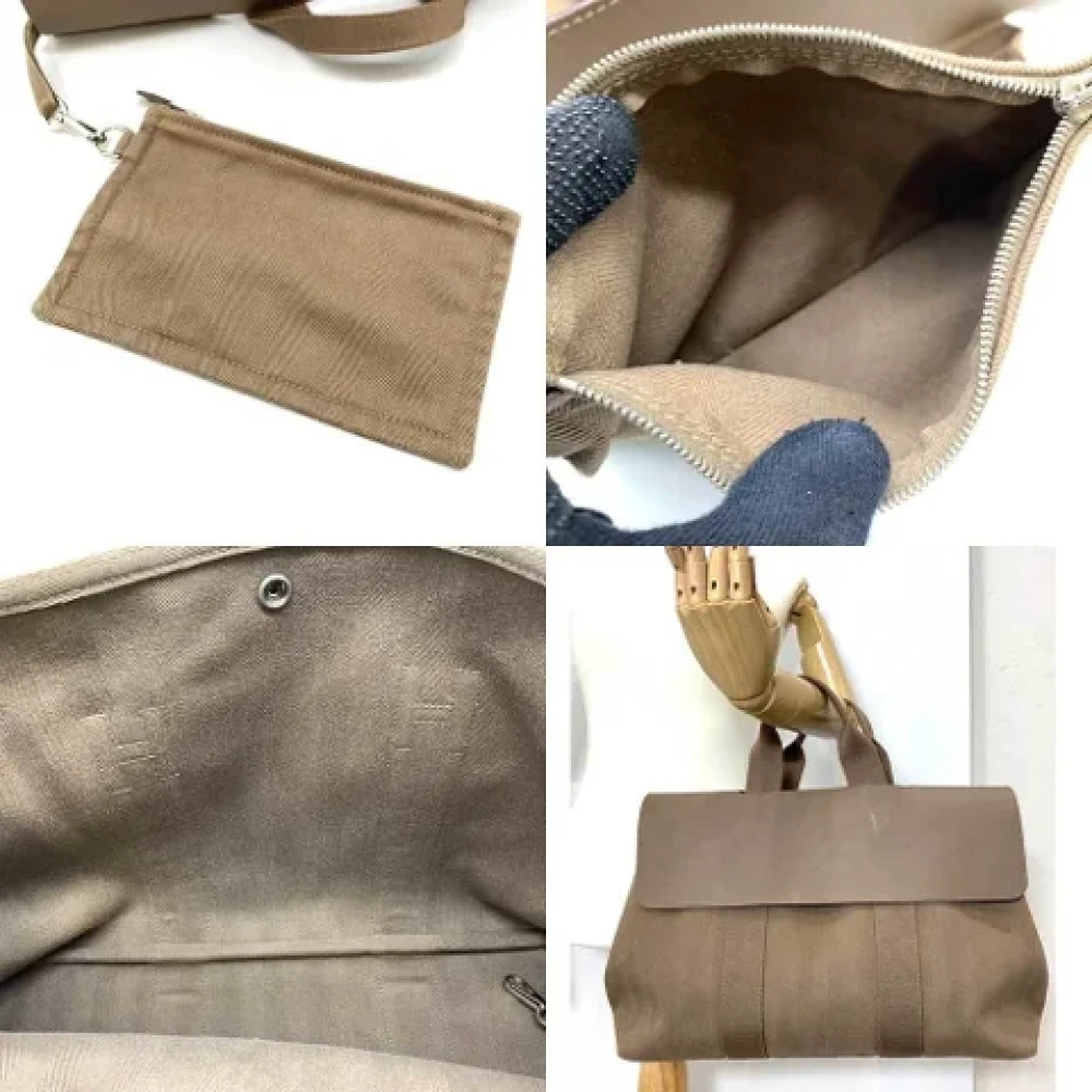Hermès Vintage Pre-owned Fabric handbags Beige Dames