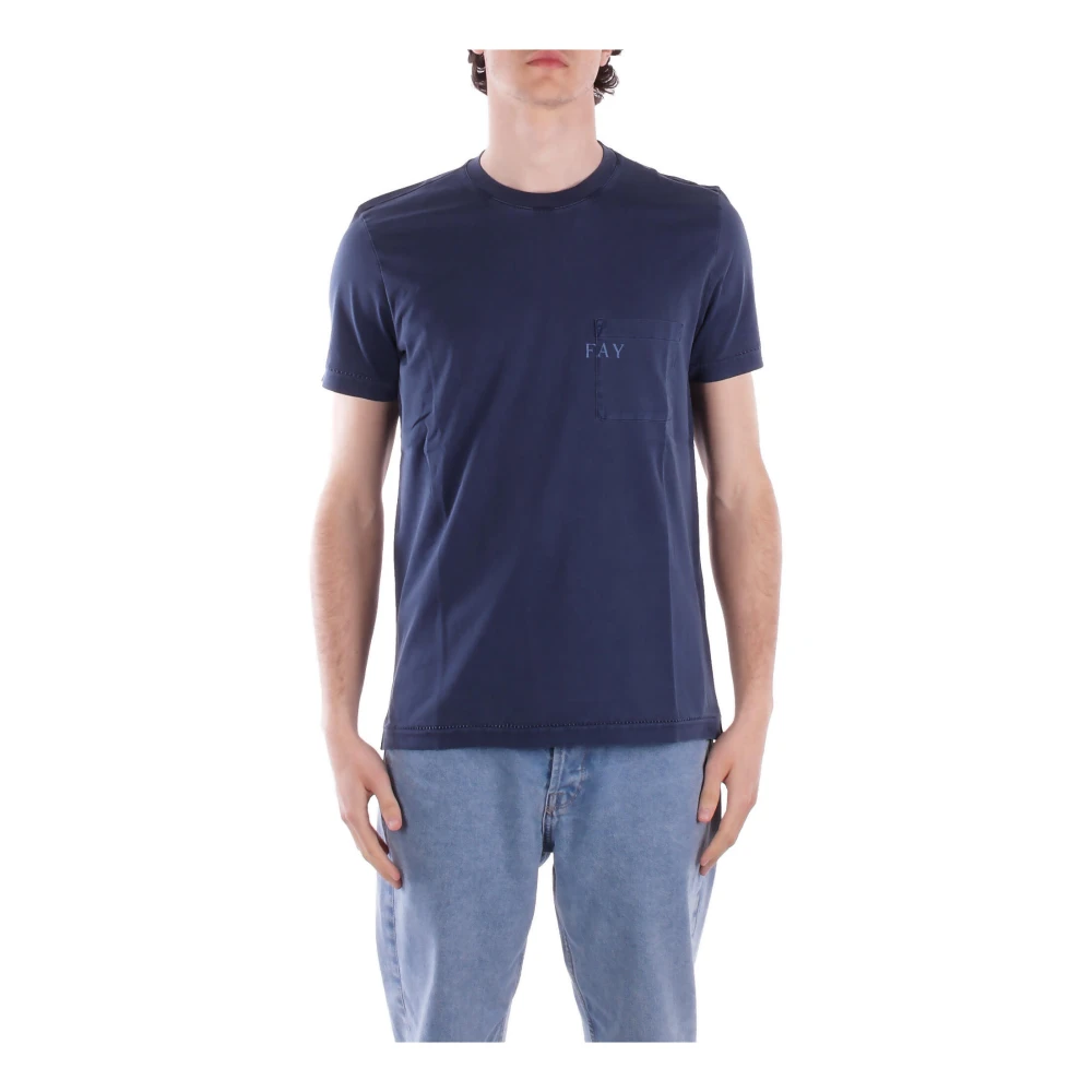 Fay - Tops > T-Shirts - Blue - Fay - Modalova