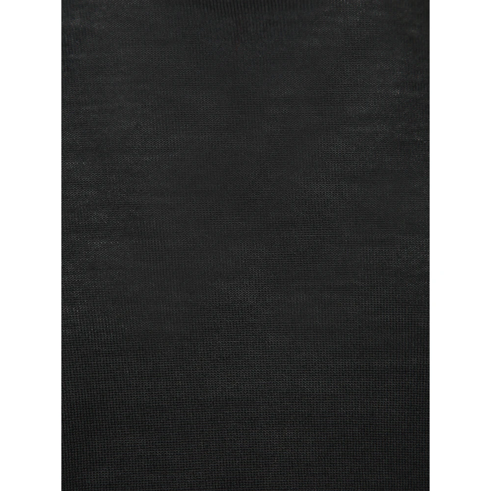 Stone Island Zwarte Merinowol Crewneck Sweater Black Heren